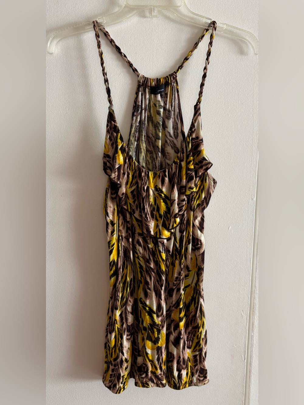 Soprano Black, Yellow and Cream Printed Knit Top